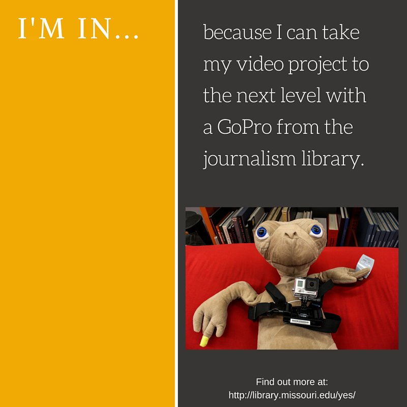 mujlibrary's tweet image. Happy Friday! Have you tried out our GoPros yet? #imin #studentfee #iminfor