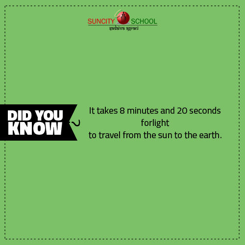 It takes 8 minutes and 20 seconds for light to #travel from the #sun to the earth.