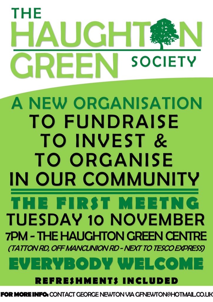 Come and join our new organisation in Haughton Green - it's for everyone!
