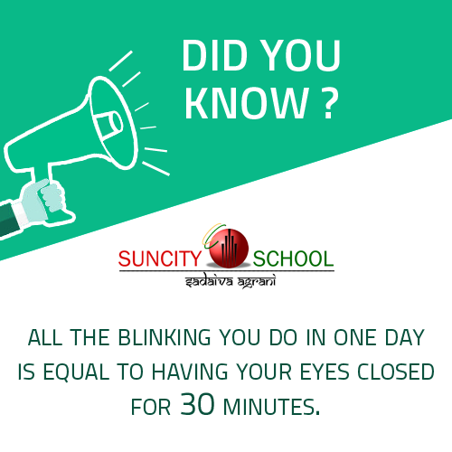 #Fact :All the blinking you do in one day is equal to having your eyes closed for 30 minutes .