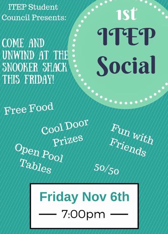ITEPStudentReps's tweet image. Don&apos;t forget... opened to all ITEP students &amp;amp; their plus one. Everyone else is invited at their own expense. :)