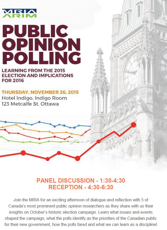 MRIAARIM's tweet photo. Public Opinion Polling Event: Learning from Canada's 2015 Election and Implications For 2016 https://t.co/XPk7Eq2BzY https://t.co/dVMZZKyfuW