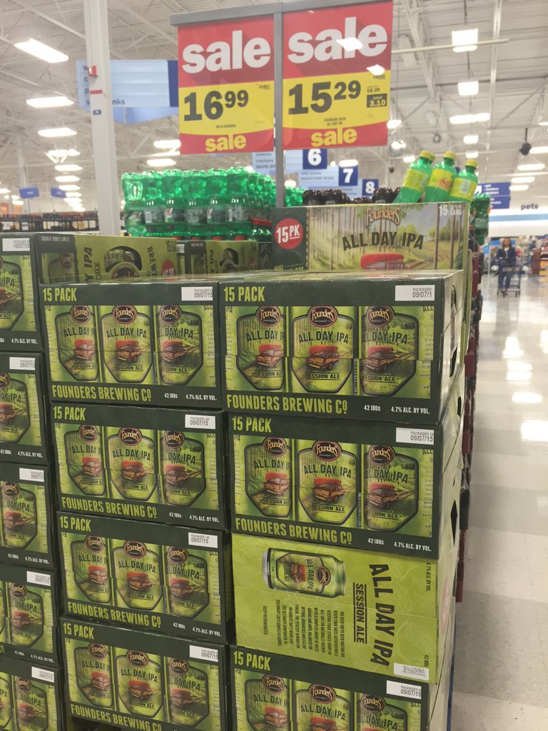 CraftBeerBrett's tweet photo. @foundersbrewing All Day IPA 15pks $15.29 all November @meijer @CraftBeerAdamL @JenLovesBeer @CavBeer_IN https://t.co/7T1CepRwK4