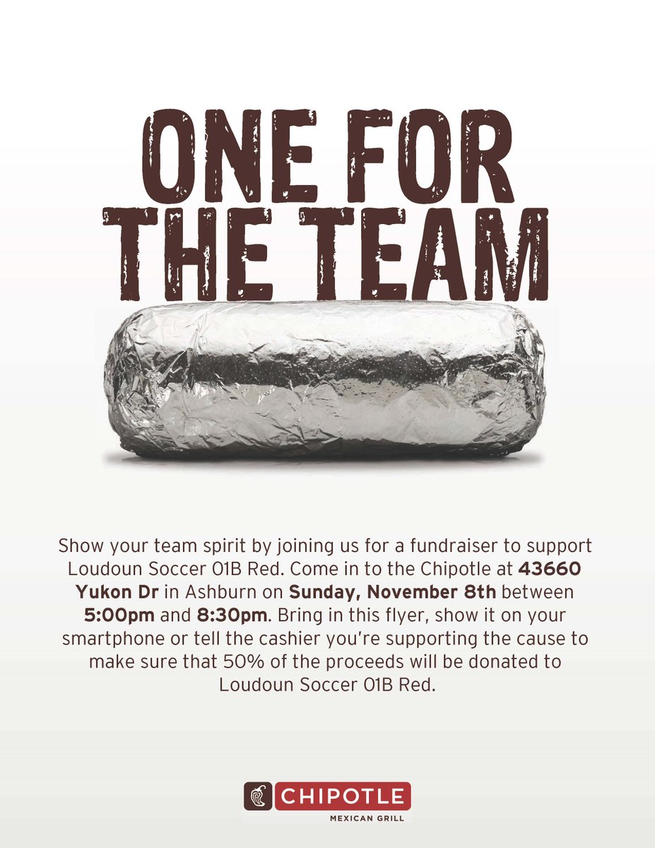loudounsc's tweet photo. What's for dinner tonight? @ChipotleTweets is always a great option. And you can support #01BRed in the process. https://t.co/u7r2uhA4yW