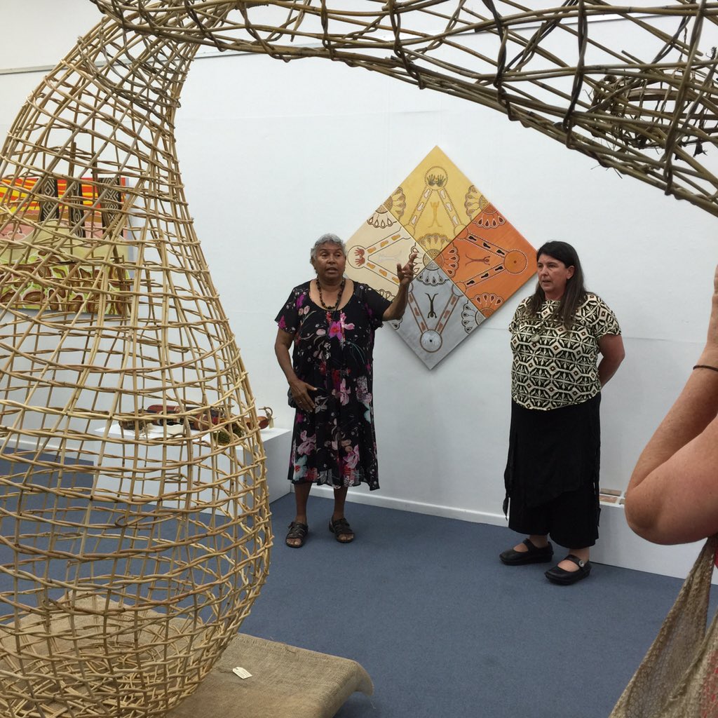 JayArthur9's tweet photo. Galibal Elder Aunty Gwen Hickling opening the exhibition at the Roxy Gallery in Kyogle #NMAEncounters @nma https://t.co/aUjUQeOUyG