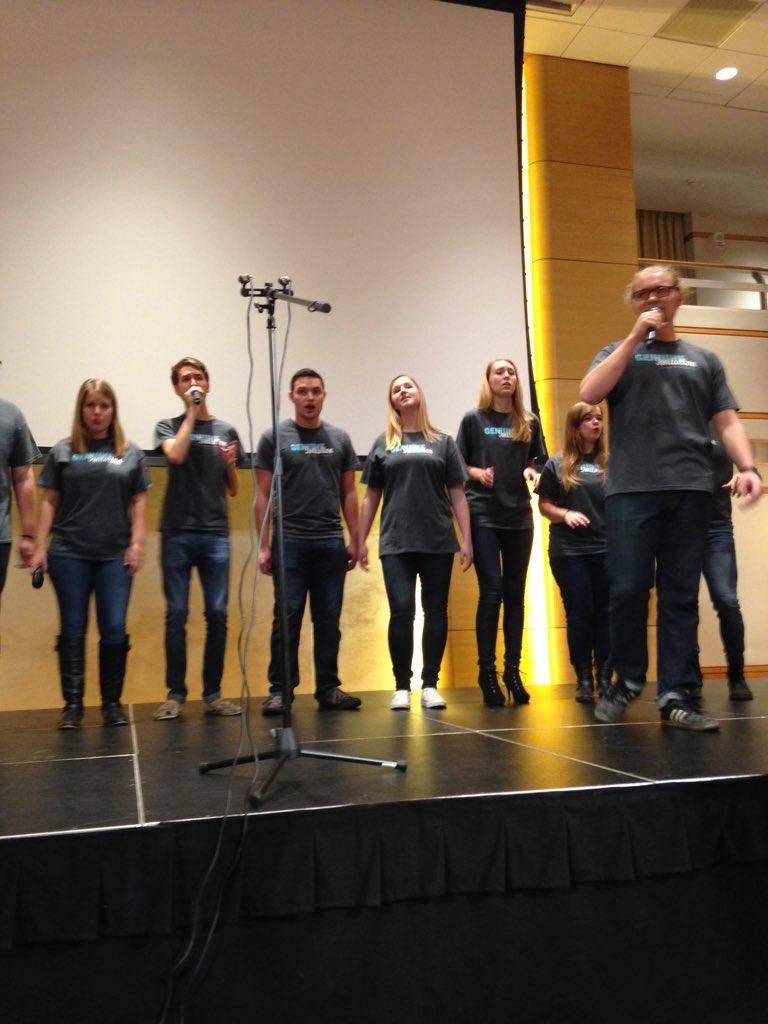 .<a href="/GimitationKU/">Genuine Imitation</a> is doing an amazing job at #regionII15 opening banquet - flawless a capella