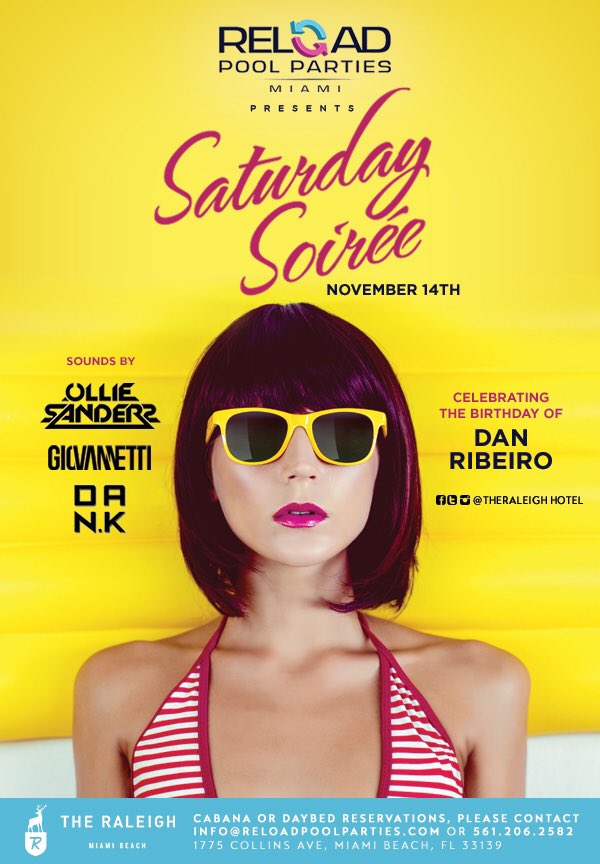reloadpoolparty's tweet photo. We're back!! This time weekly, and @theraleighhotel #ReloadPoolParties #TheRaleigh #PoolParty #SaturdaySoiree #sbe https://t.co/fuzFiXQlVH