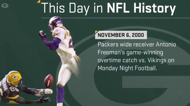 packers's tweet photo. On this date 15 years ago: @afreeman86's Monday night miracle. #FlashbackFriday

WATCH: https://t.co/eJu0xCfdTB https://t.co/JknjOQy9R7