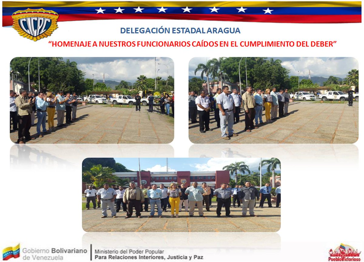 CICPC ARAGUA RINDE HONORES A LOS FUNCIONARIOS CAÍDOS EN EL CUMPLIMIENTO DEL DEBER