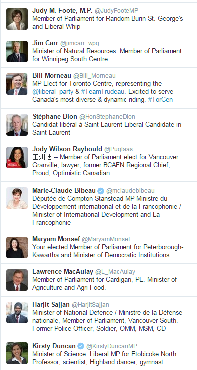 Canada In Mpls On Twitter Canada S New Cabinet Ministers All