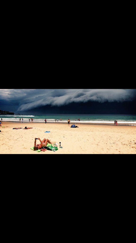 How to explain Sydney's Eastern suburbs in one shot.  'The world's about to end. Hang on, I need to take a selfie'.
