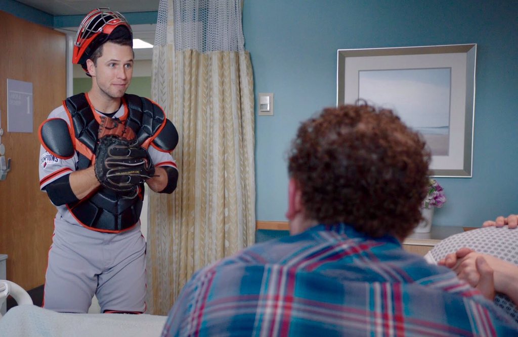 Walton_Baseball's tweet photo. Honey, you're embarrassing me in front of @BusterPosey #lethimtry https://t.co/XYJCBFYP7t