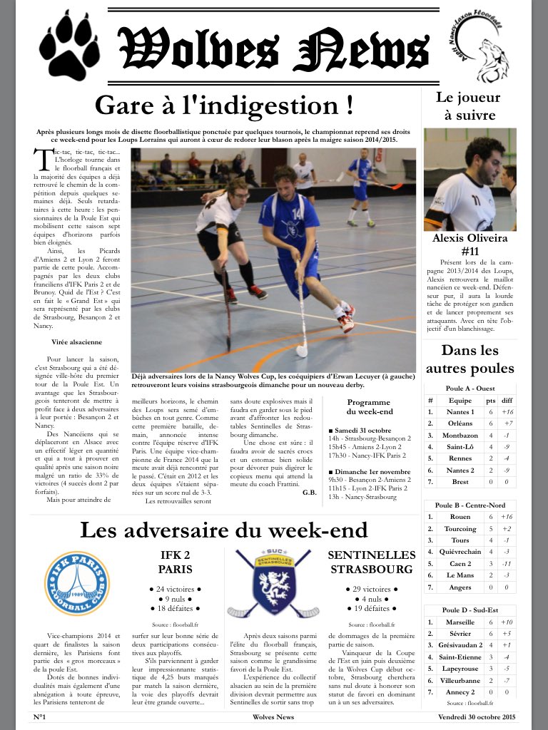 loupslorrains's tweet photo. Bientôt une 3ème édition du #WolvesNews... Soyez attentifs ! #floorball #D2 #PouleEst
https://t.co/zf7A6PdpTW https://t.co/6kJNMRZ311
