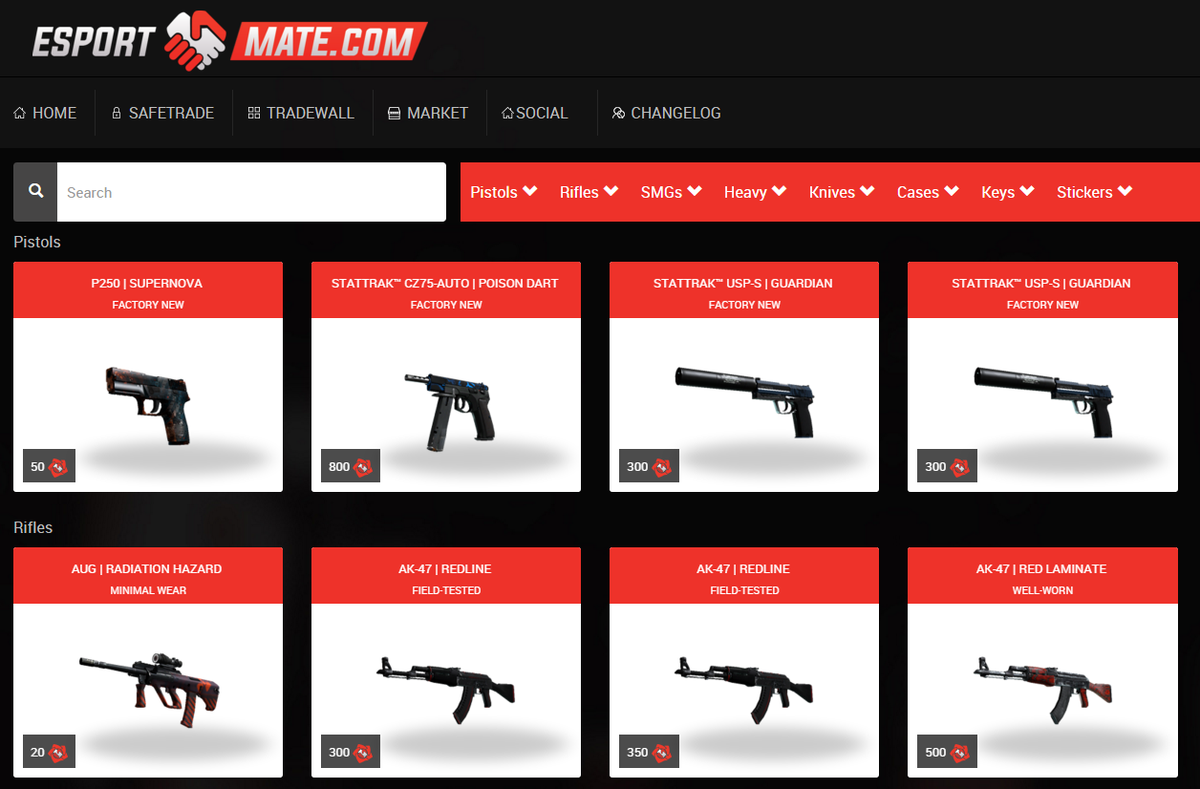 Esportmate's tweet photo. Have you missed our release? We're LIVE at https://t.co/hFpVnDHkgJ! #CSGOskins #Nocomission #ESM8 #Safetrades https://t.co/yrxrRumV9k