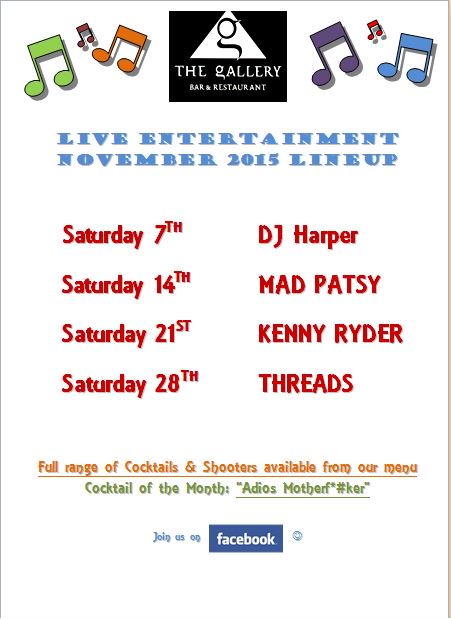 GalleryMallow's tweet photo. November Entertainment
#Music #LateBar #Drinks https://t.co/87NZvRHmKV