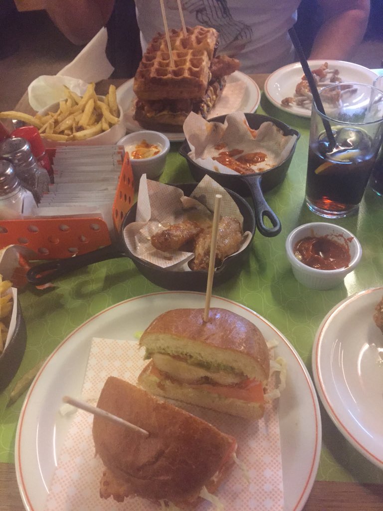CluckCluckClub's tweet photo. Yeah the food @birdrestaurant tonight was clucking amazing #waffleBurger https://t.co/EEQt07U3SF
