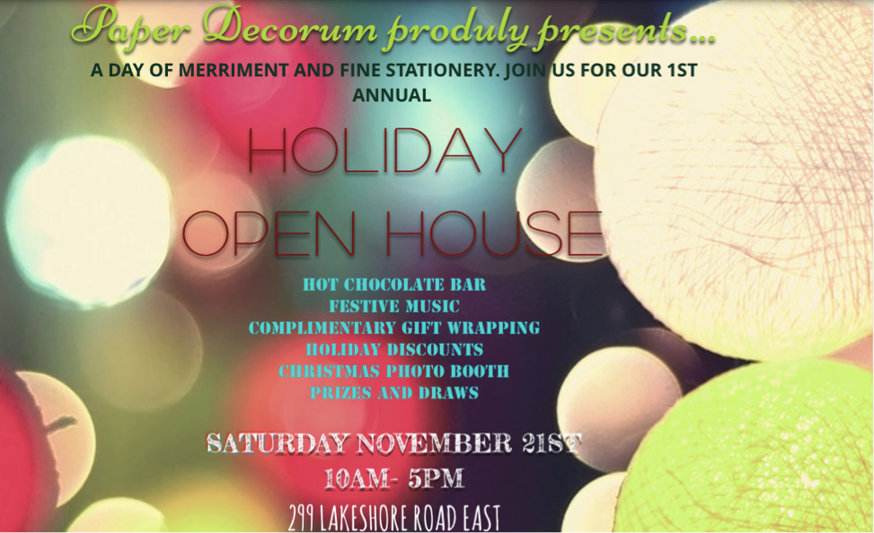 paperdecorum's tweet photo. Excited about our first Holiday Open House. Eat, Shop & Be Merry Folks! #paperdecorum #portcredit #shopsmall https://t.co/2ZAoxQRJkA