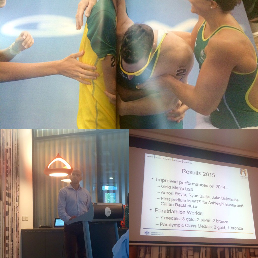 Sarah_Crowley1's tweet photo. Bernard Savage talks all things high performance and elite paratri #roadtorio @TriAustralia #agm #thestartline https://t.co/0Ly0hM97QU