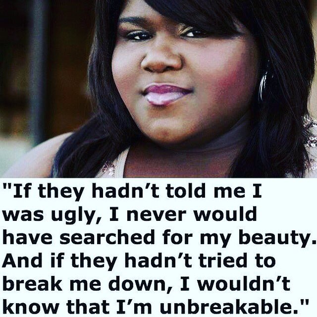 Mixedology101's tweet photo. "If they hadn't tried to break me down, I wouldn't know that I'm #unbreakable." #gaboureysidibe #beautiful #strength https://t.co/1gQInAHX4F