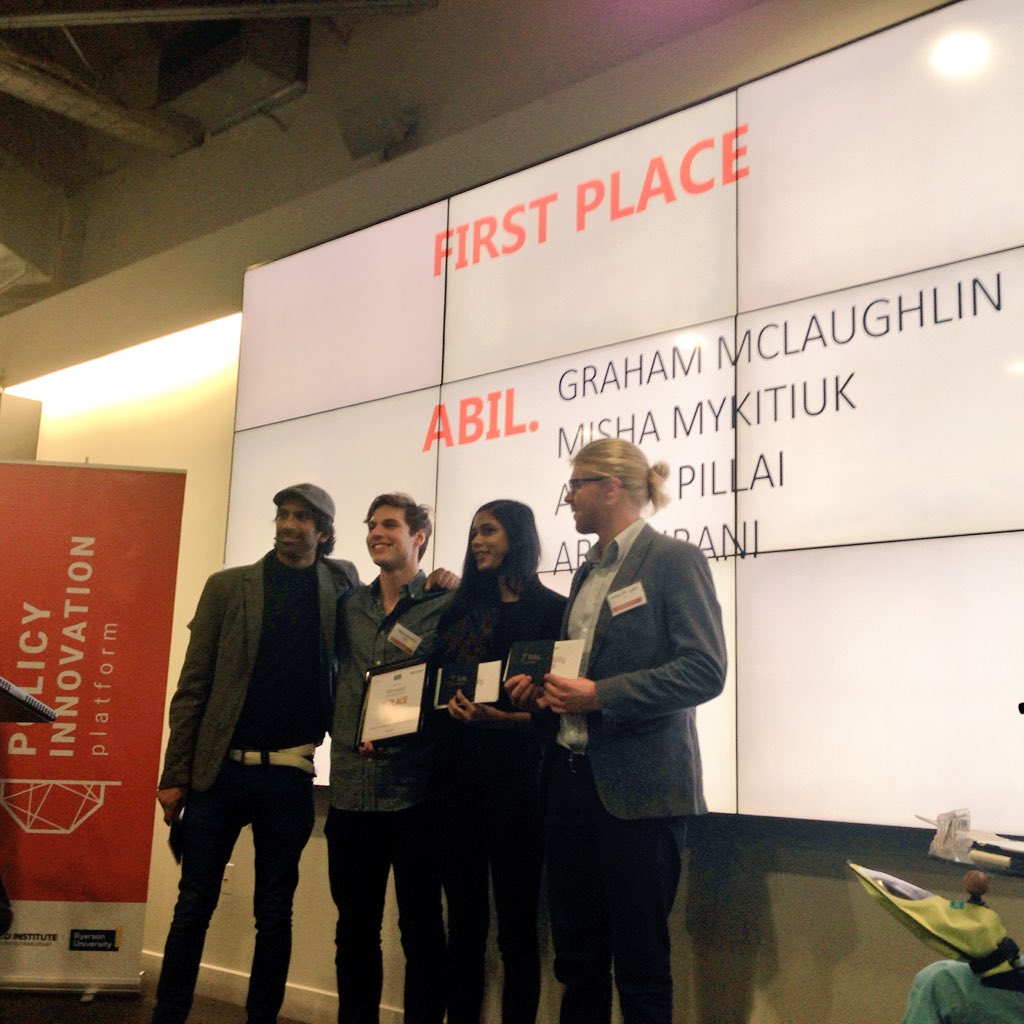 AccessNowApp's tweet image. A big congrats to first place winners of #accesshack @BrookfieldIIE @RyersonDMZ