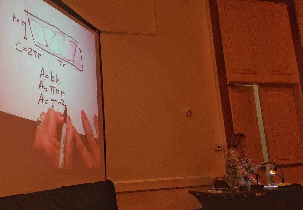 CMATmathlinks's tweet photo. A different way of looking at the area of a circle! with Shelley Kriegler #CMCS15 #mathlinks https://t.co/zyedHWbZ4P