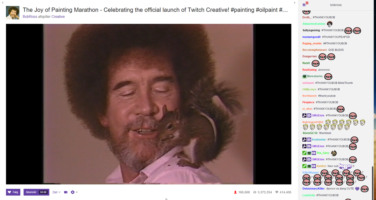 DennisRas's tweet photo. Who the f** is cutting onions? #ThankYouBob #keepbobross #keepbobalive #KEEPBOB #oilpaint #painting #bobross #twitch https://t.co/ehV7g4NGYr