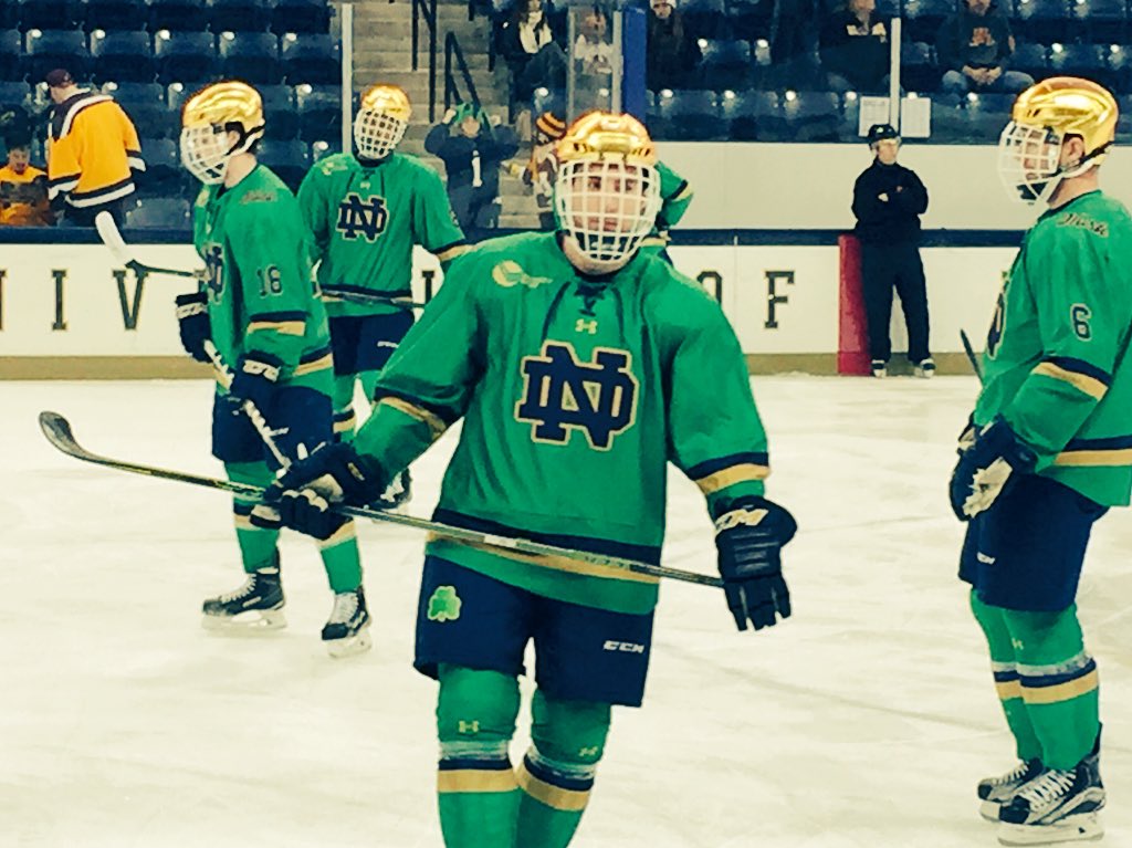 notre dame hockey jersey green