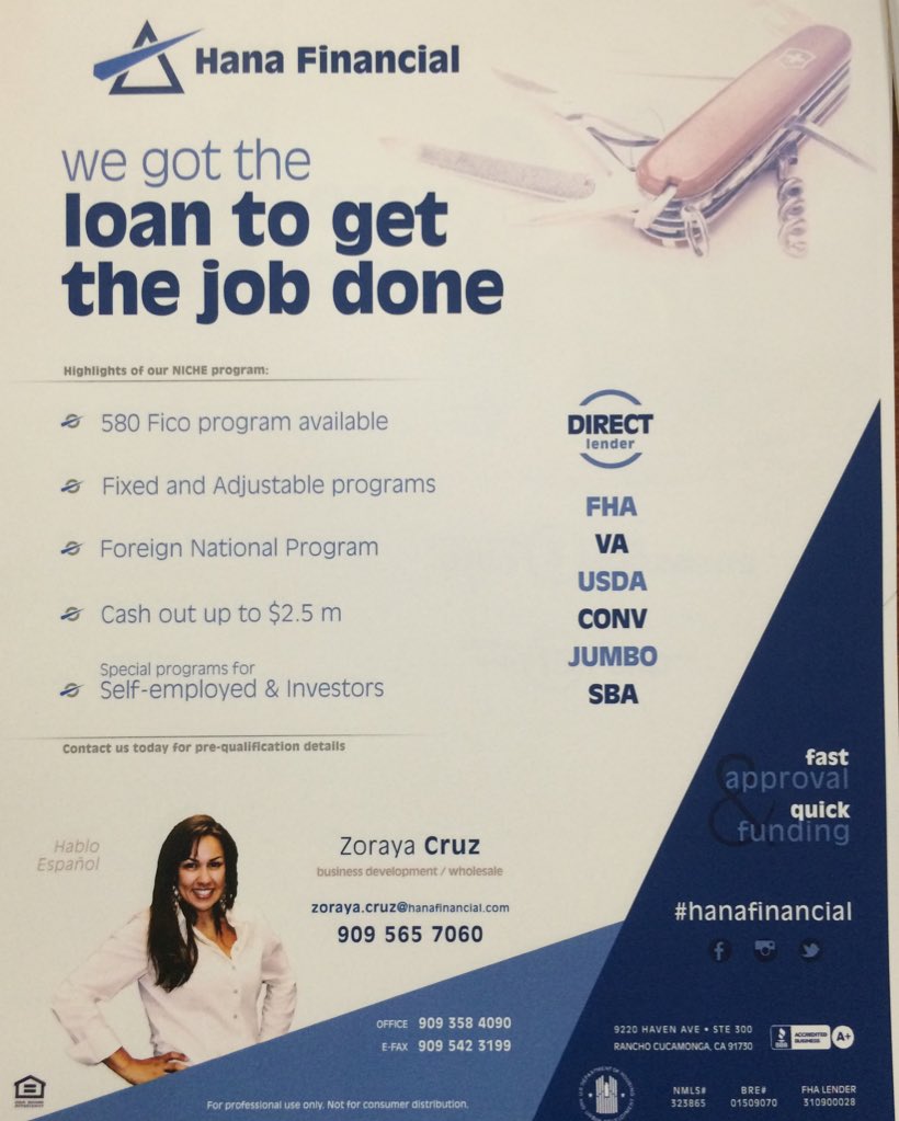 Zorayacruz's tweet photo. #hanafinancial #RanchoCucamonga #wedoloans #loanofficer #zorayacruz https://t.co/HJN0k5cf4i