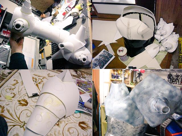 kooma29's tweet photo. モンスターハンター ガンナー装備  依頼品としては一番大きい品でした（ ´ ∀｀) 
頭のヘルメット以外は全てウレタンで基本Gボンドでコーティングしてからの塗装 
無機質じゃないから好き勝手出来たし造るの楽しかったなー https://t.co/fgTkADmc6T