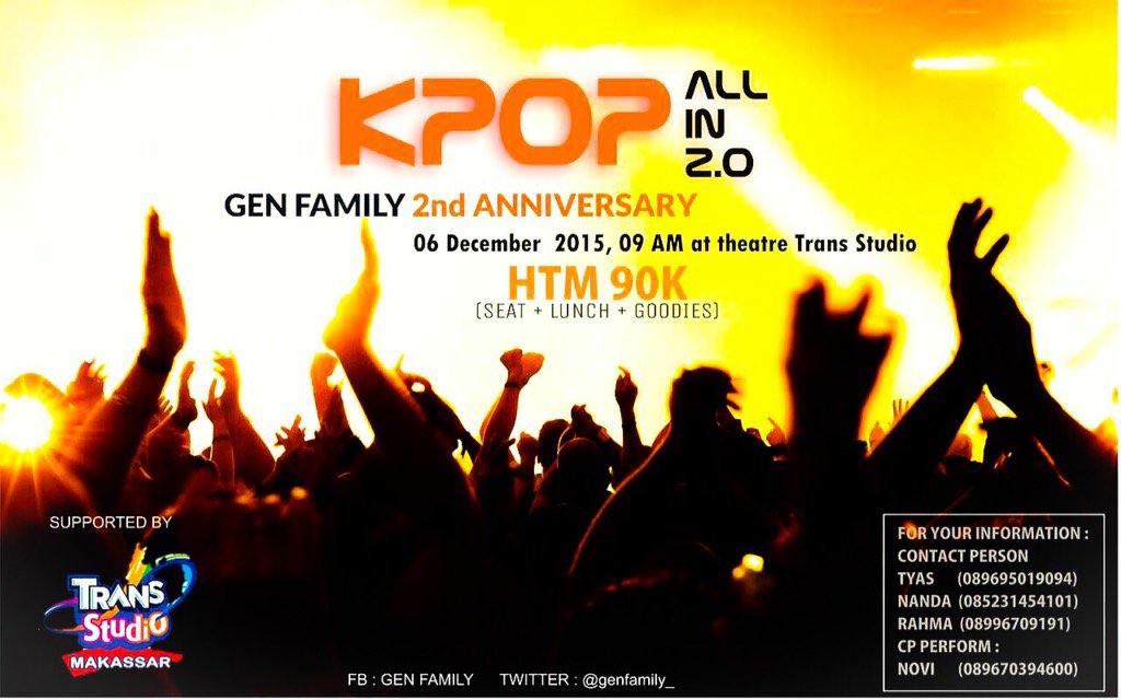 <a href="/BlackJack_mks/">BLACKJACK-MAKASSAR</a> [HELP RT] "KPOP ALL IN GATHERING 2.0"
Grab it fast ! or go follow <a href="/Genfamily_/">GEN FAMILY</a> for more info's :)