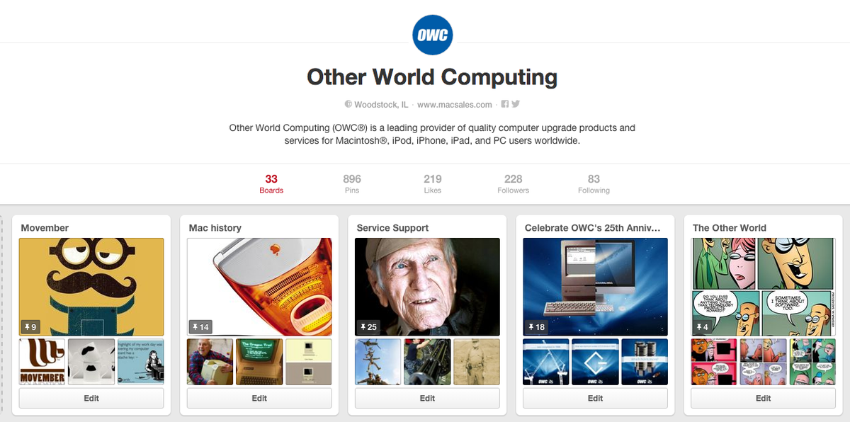 PoweredbyOWC's tweet photo. Another board is out! Follow us on #Pinterest now - https://t.co/CoOluwEi8r 
#boards #pinmore #macsales #NewerTech https://t.co/I690fQBdvW