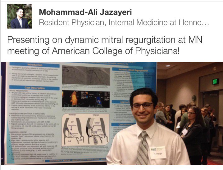 HennepinHC_GME's tweet photo. Mohammad-Ali presents at MN ACP- #hennepinmedical #hcmc #smartresidents https://t.co/H41v6UZ2zT