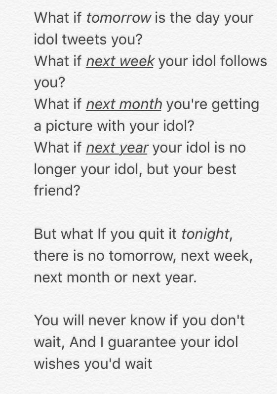 louvlieshes's tweet photo. To everyone who is spamming or trying so hard to get noticed, never give up because u never know whats coming. https://t.co/noNgKA8frO