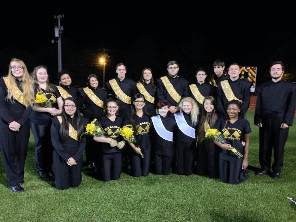 RSteidley's tweet photo. Mcalester high school band and guard students at senior night! #wearemcalester https://t.co/2dMFpuiDVG