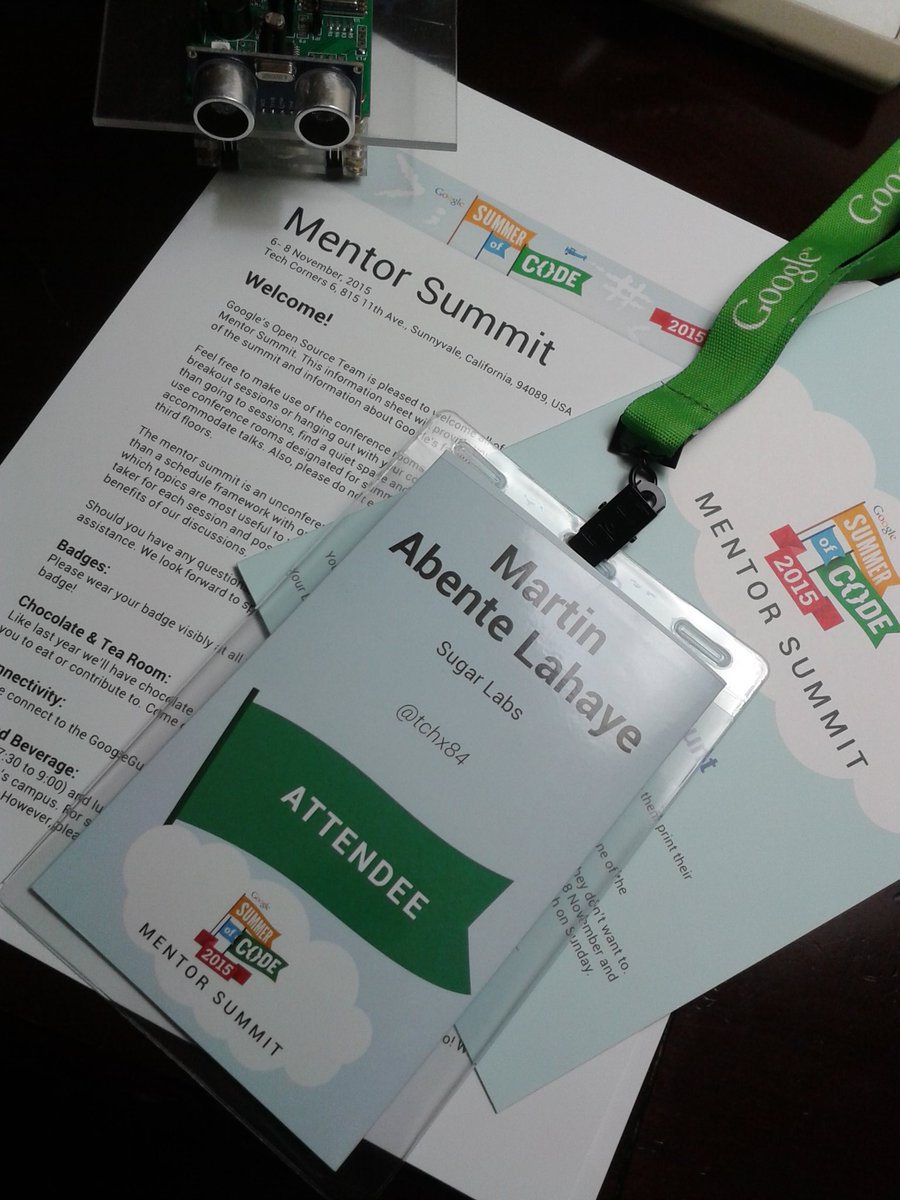 tchx84's tweet image. Una vez más representando a @sugarlabs en el summer of code mentor summit de @google :) #gsoc2015