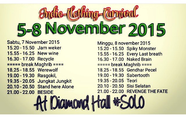 perhatiin rundownnya baik" ya gaess.. mari bersilaturahmi kawan" Solo :)