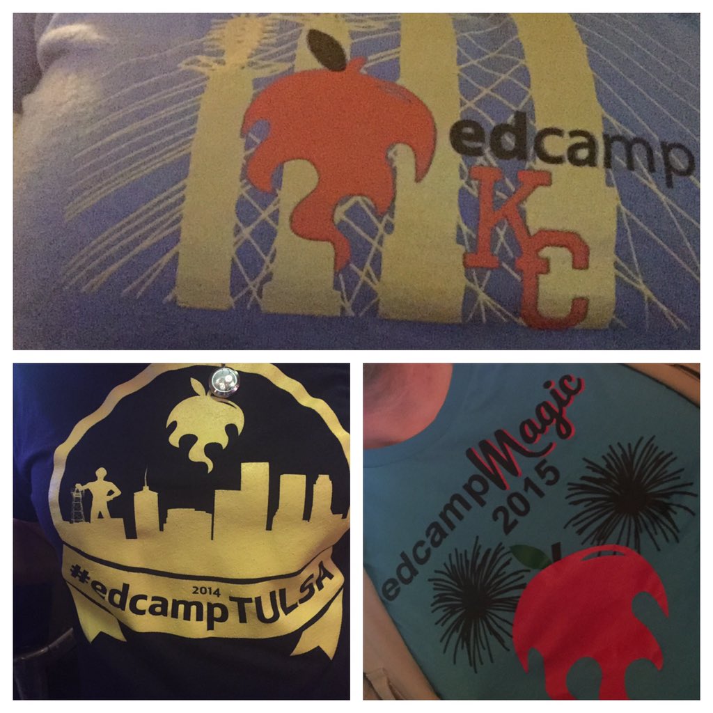EdcampMagic's tweet photo. RT @usamimi74: Old school #edcampkc logos meets other #EDCAMP logos. #edcamptulsa #edcampmagic https://t.co/f9A3RE85Xo