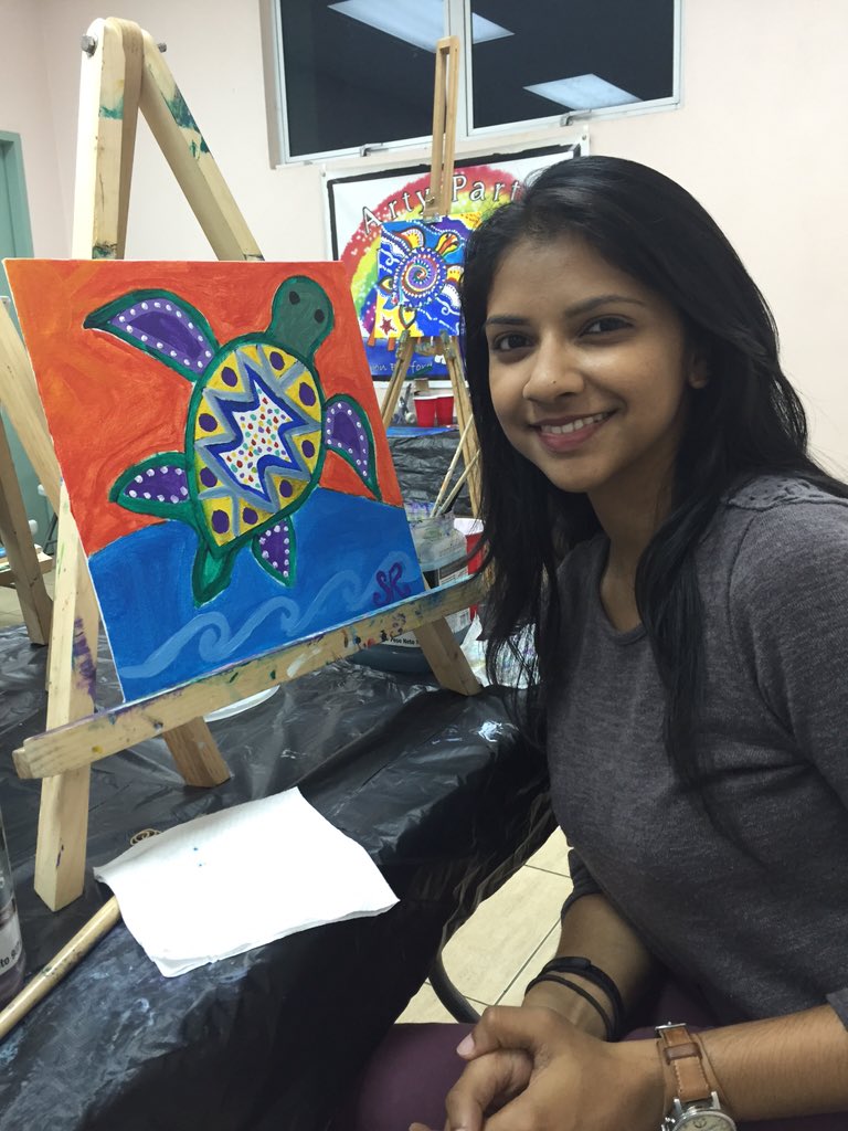 shivy_21's tweet photo. Who would have thought?! 🙈 Had a lot of fun bringing out my creative side! #artypartytt #turtletheme 🐢🎨 https://t.co/B2ZRXhHSgh