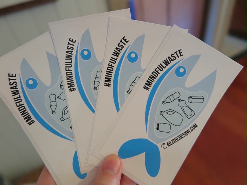 Promotional stickers have arrived to remind you to reduce waste! 🐟