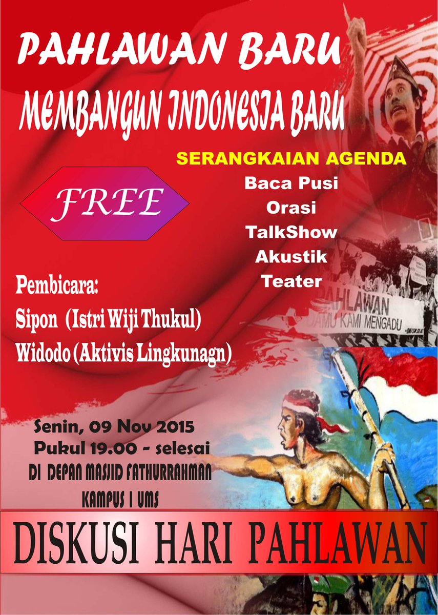 <a href="/Agenda_ums/">Agenda Ums</a> 
Diskusi Hari Pahlawan || Senin, 9 Nov 2015 || Depan Masjid Faturrahman Kampus 1 UMS || Free Untuk Umum
