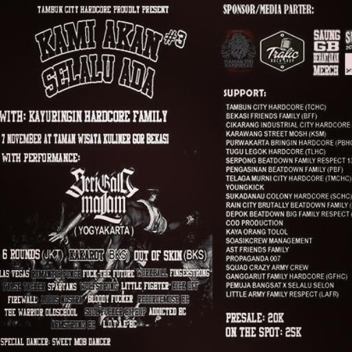 Jgn lupa hari ini gigs dari teman2 <a href="/TambunCity_HC/">TAMBUN HARDCORE</a> jgn lupa beli tiket ya.support our local gigs