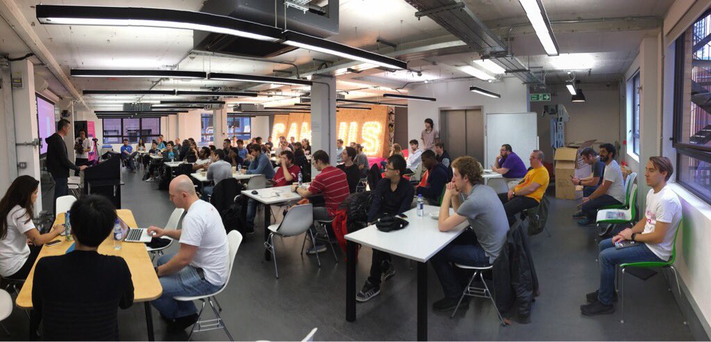 AlainFalys's tweet image. Full house this morning at the #yoyoplay hackathon @google Campus w @januszkowalczyk @shawnzvinis @jyuan @Hafezrr