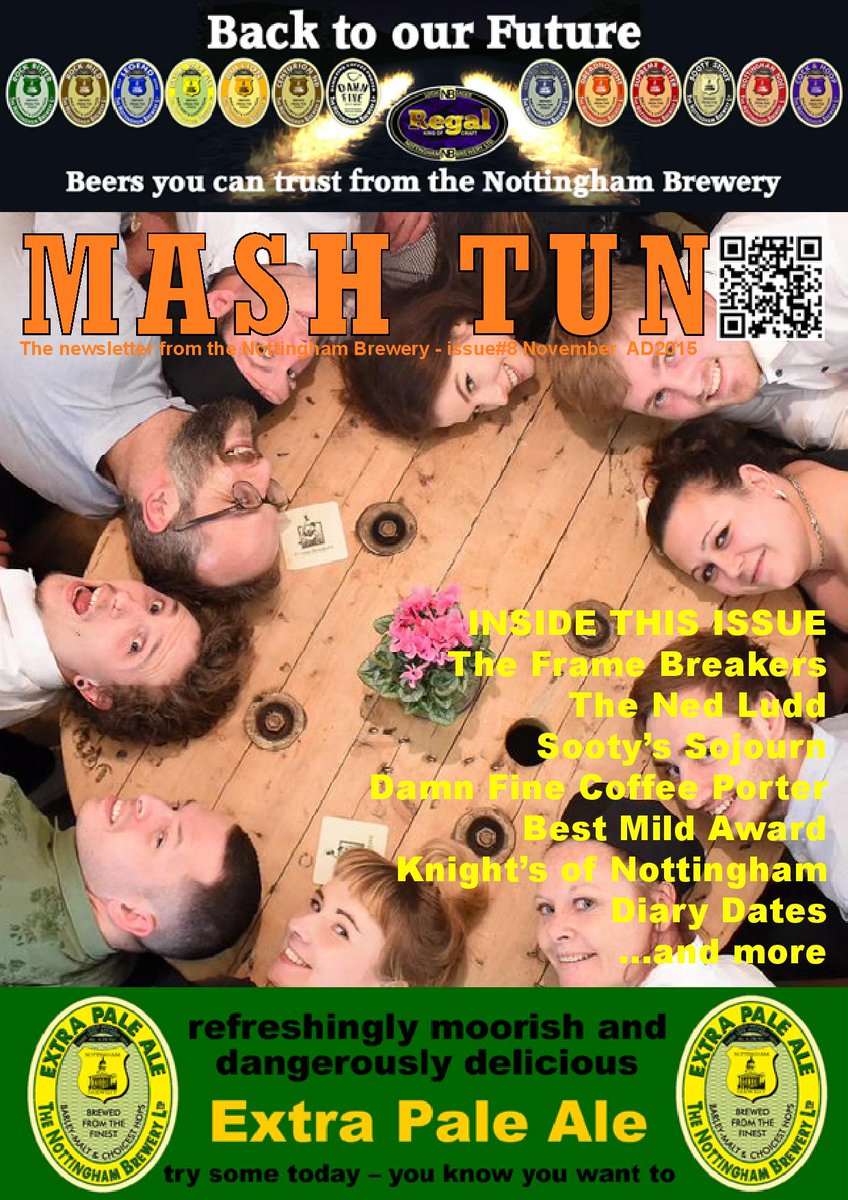 FrameBreakers's tweet photo. The latest @NottmBrewery newsletter, The Mash Tun, is now online at https://t.co/igVoVb4Rzu. #wemakenottinghamrock https://t.co/jM9rSeeD8K