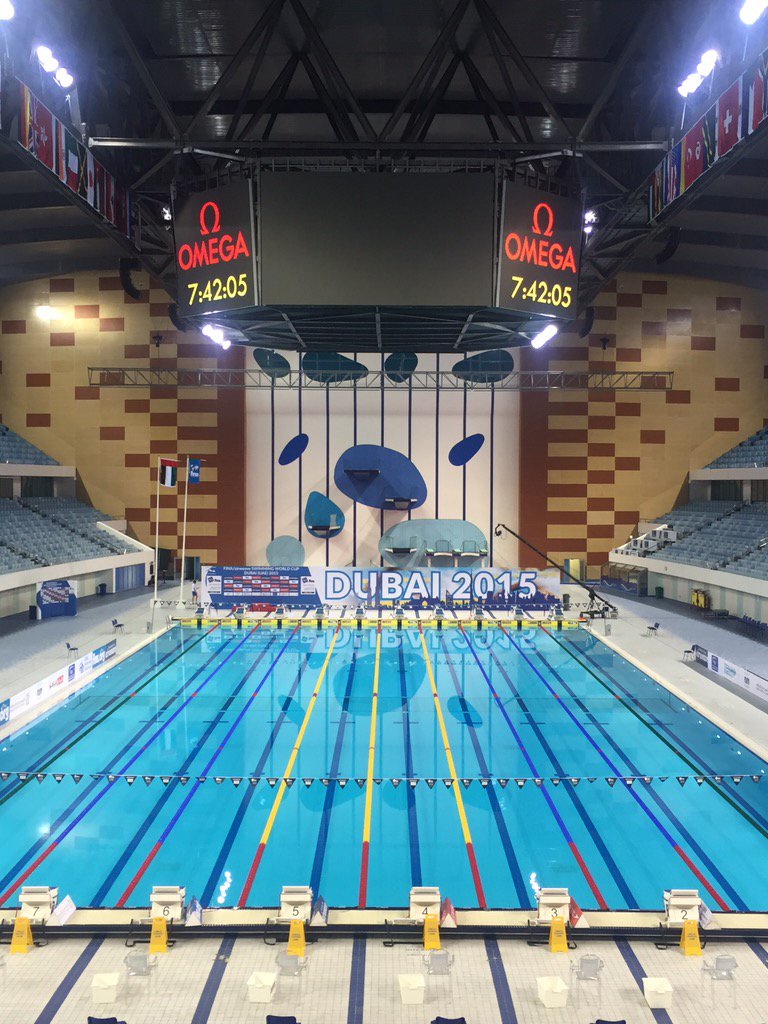 SwimSwamLive's tweet photo. The awesome facility here in Dubai #scw15 https://t.co/f0nG8vOeAN