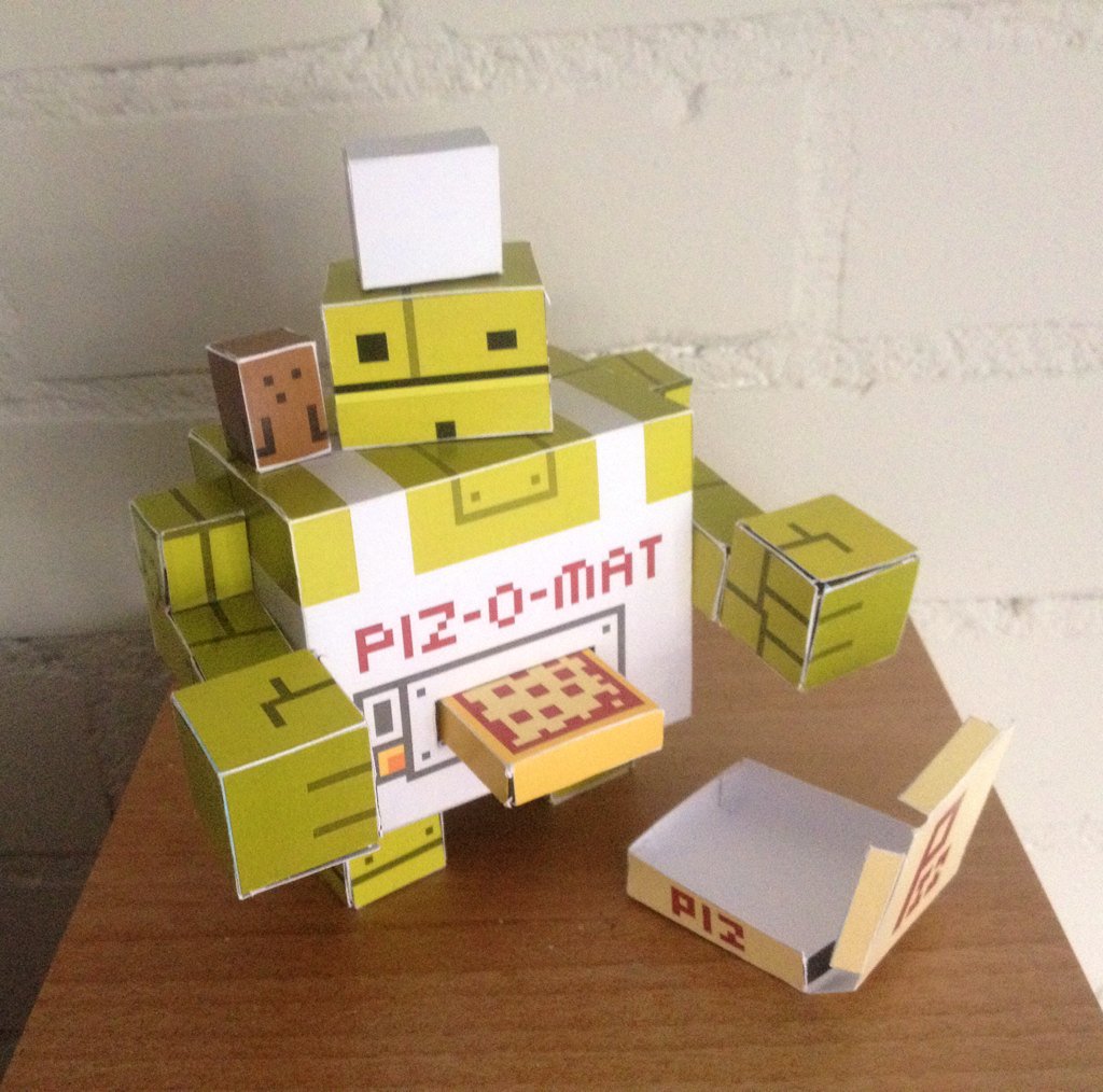 ThomasNoppers's tweet image. I designed Piz-O. A papercraft robot that makes and delivers pizza. Retweet for free pizza delivery. #pizzabot