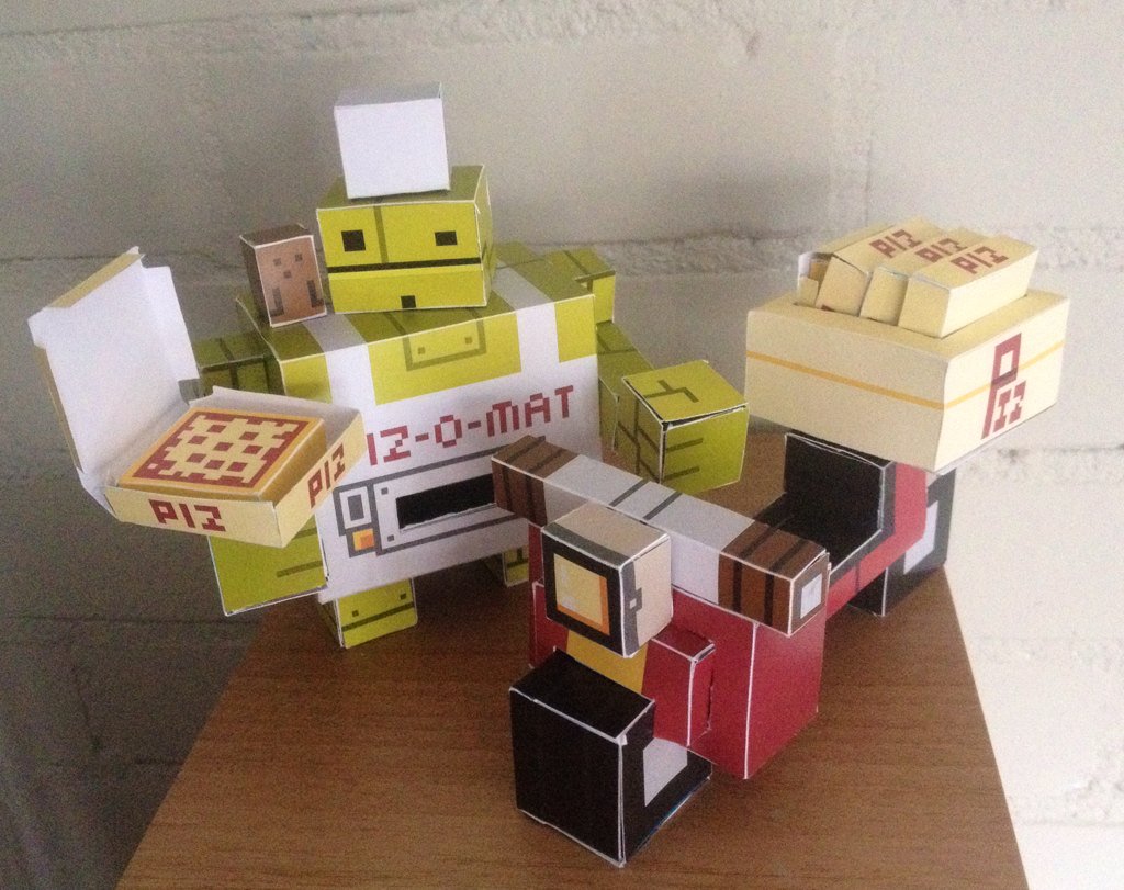 ThomasNoppers's tweet image. I designed Piz-O. A papercraft robot that makes and delivers pizza. Retweet for free pizza delivery. #pizzabot