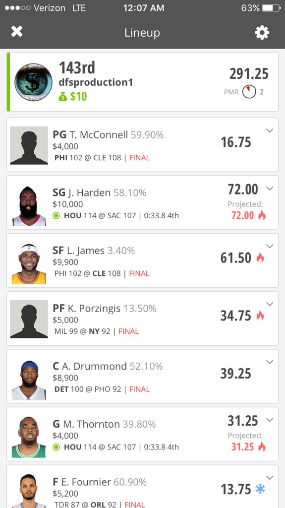 DFS_Production's tweet photo. ๐ฅ๐ฐ๐๐ฐ #DFSProduction๐ฐ๐๐ฐ๐ #300pointchallenge #CashGang #MoneyTeam #bankrollmob @DraftKings @KingdomDraft @Connor40_12 https://t.co/8yGwsyebGZ