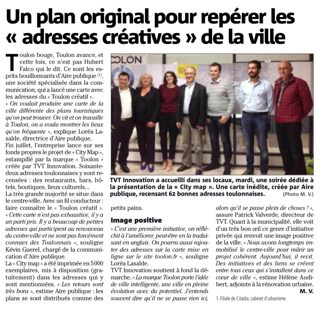 Ben_Pelletier's tweet photo. Retour dans @Var_Matin sur le lancement de #Toolon, la #CityMap de #Toulon créée par @AirePublique & TVT_Innovation https://t.co/h1mdrib0Ou