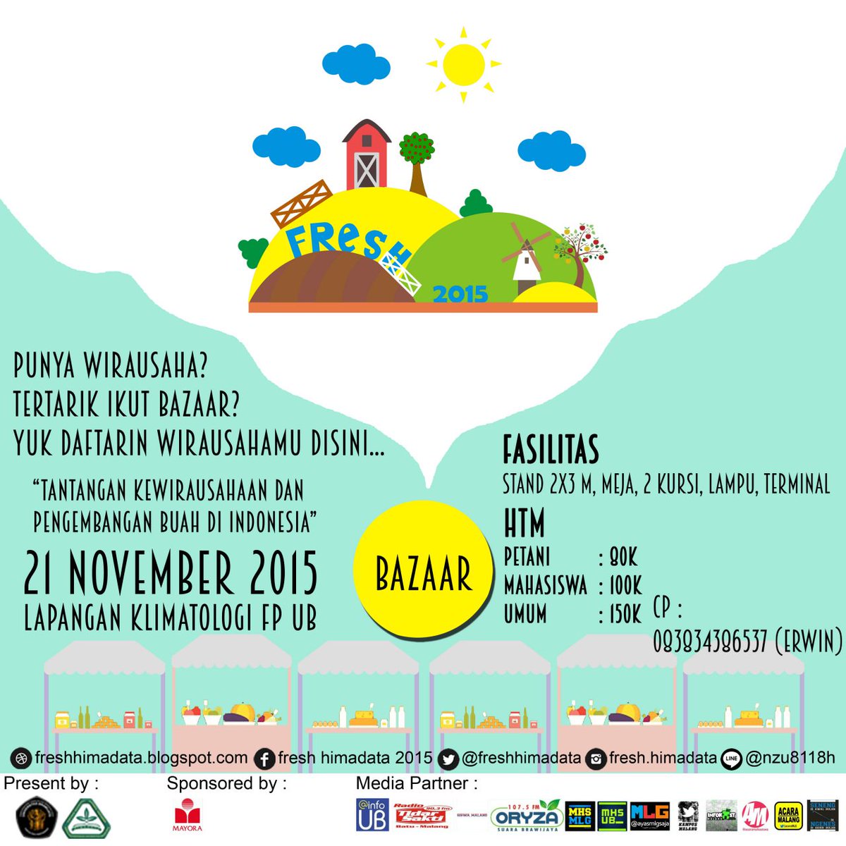 freshhimadata's tweet photo. OPEN TENANT STAND BAZAAR at Lap. parkiran Klimat FP UB.  21 nov 2015.SO Join NOW &amp; Be A Part Of It @AEUB_2013 https://t.co/Hn2f4zhIMT