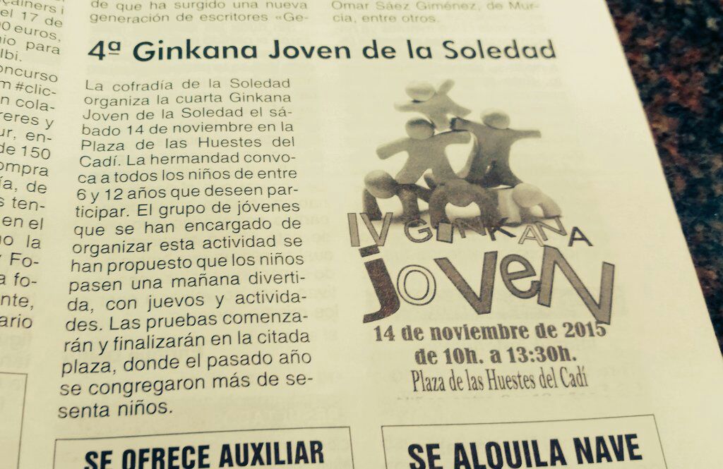 Nuestra Ginkana hoy anunciada en el Valle! #IVGinkanaJoven #GJSoledad